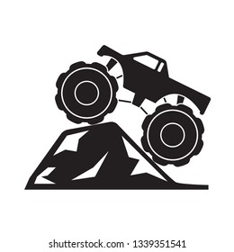 off road truck icon flat black