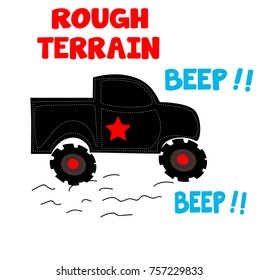 off road truck. vector cartoon illustration