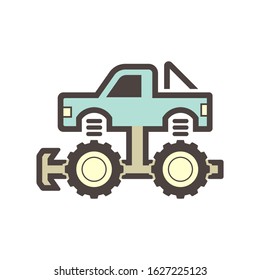 Off road truck vector icon design element.