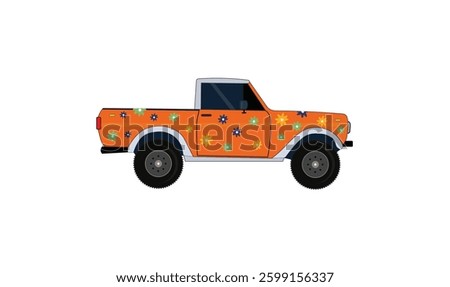 Off road truck vehicle vector illustration for use.