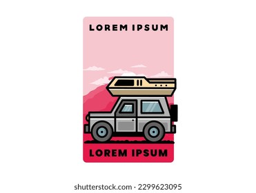 Off road vehicle car camping outdoor illustration badge design