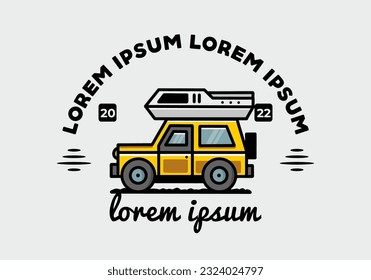 Off road vehicle car camping outdoor illustration badge design