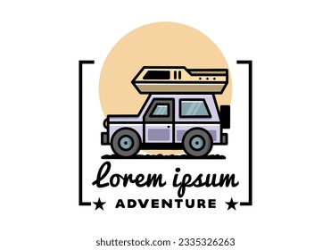 Off road vehicle car camping outdoor illustration badge design