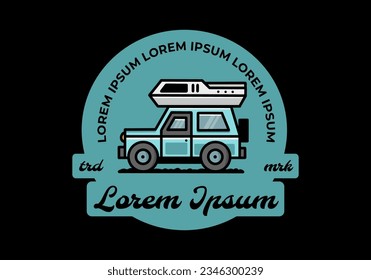 Off road vehicle car camping outdoor illustration badge design