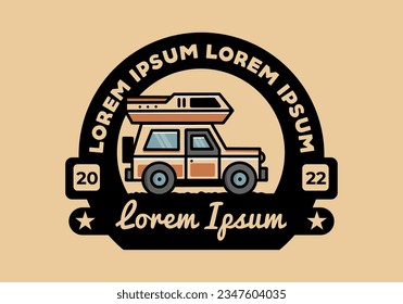 Off road vehicle car camping outdoor illustration badge design