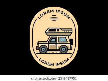 Off road vehicle car camping outdoor illustration badge design