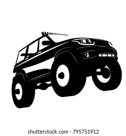 Off road vehicle car logo, vector illustration silhuette