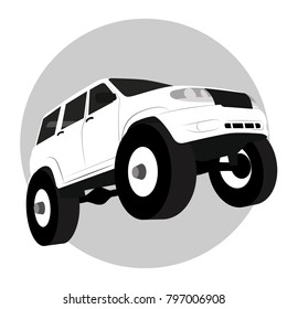 Off road vehicle car logo, vector illustration silhuette