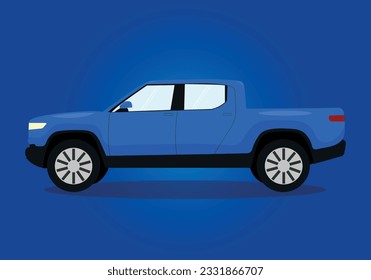 off road vehicle. Car on a blue background. Truck vector illustration