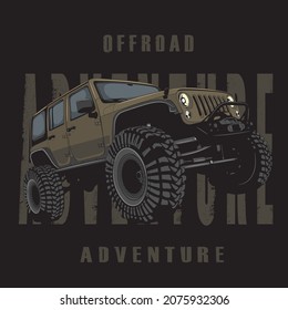 Off road Vehicle in vector illustration, Off road event, Club logo and T shirt design