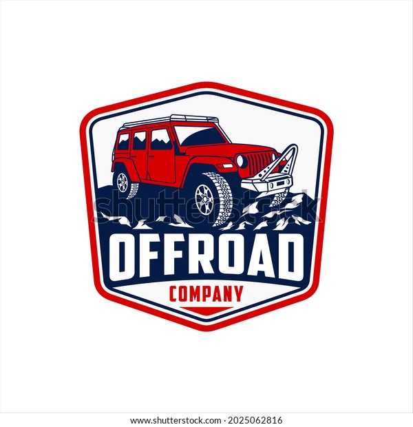 Off road vehicles logo with retro and masculine\
style design