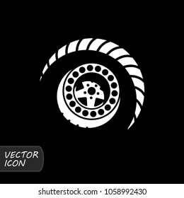 Off road wheel icon vector.