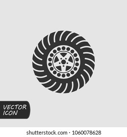 Off road wheel icon vector.