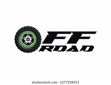 off road wheel vector logo design