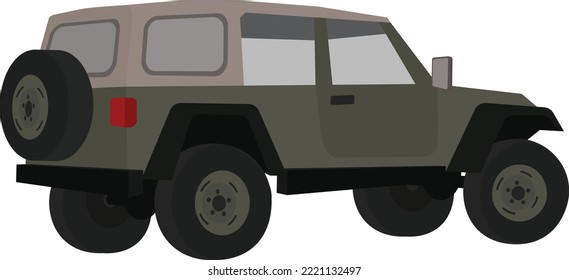 Off Roading Jeep Illustration Vector