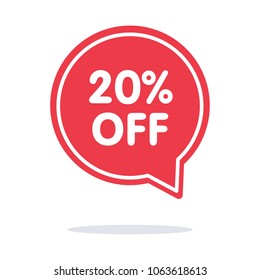 Off Sale Discount Banner. Discount offer price tag. Special offer sale red label. Vector Modern Sticker Illustration. Isolated Background. Ad offer on shopping day. Sale promo marketing
