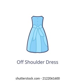 off shoulder dress icon in vector. logotype