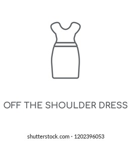 Off the Shoulder Dress linear icon. Off the Shoulder Dress concept stroke symbol design. Thin graphic elements vector illustration, outline pattern on a white background, eps 10.