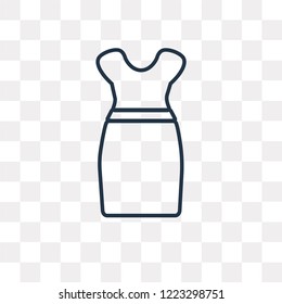 Off the Shoulder Dress vector outline icon isolated on transparent background, high quality linear Off the Shoulder Dress transparency concept can be used web and mobile