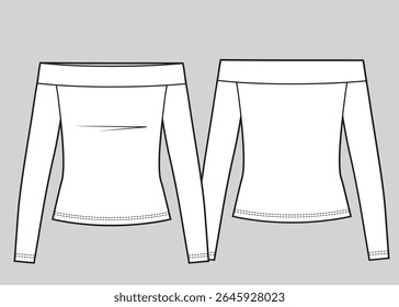 Ilustración de moda técnica de hombro