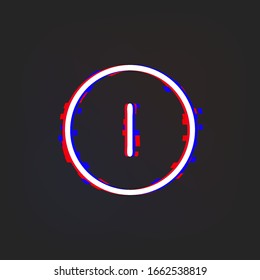 Off sign glytch icon. Simple thin line, outline vector of web icons for ui and ux, website or mobile application