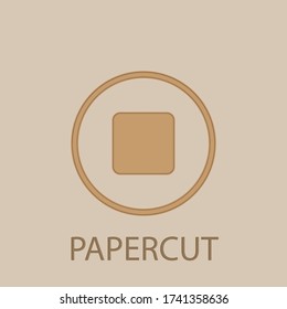 Off sign papercut icon. Simple glyph, flat vector of web icons for ui and ux, website or mobile application