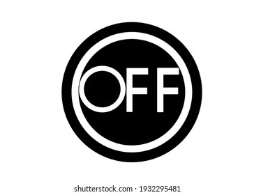 off symbol in circle with black color and white background
