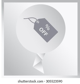 % off tag icon, vector illustration.