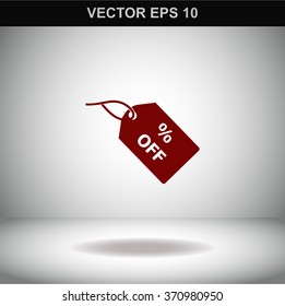% off tag vector icon.