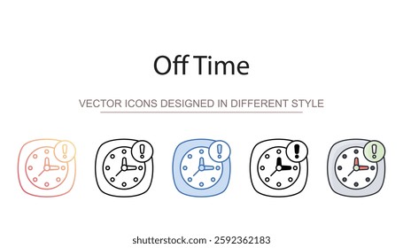 Off Time icon design with white background stock illustration