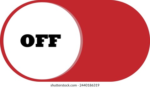 OFF toggle switch button vector. Red Off switcher icon. Modern web and mobile app switch button interface elements. Setting toggle icon design. Vector illustration. All color button have 
