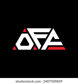 OFF triangle letter logo design with triangle shape. OFF triangle logo design monogram. OFF triangle vector logo template with red color. OFF triangular logo Simple, Elegant, and Luxurious design.