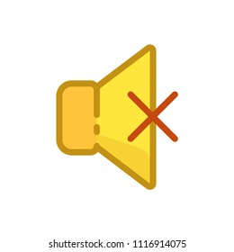 Off volume colored vector icon. Isolated on white background