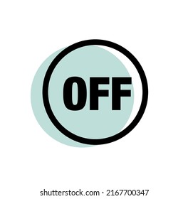 Off yes graphic button icon. Off typography icon