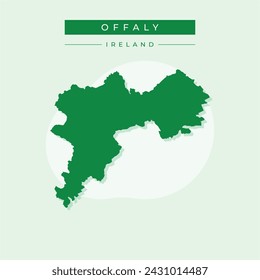 Offaly County Council (Republic of Ireland, Counties of Ireland) Karte Vektor-Illustration, Skizze zeichnen Offaly Karte