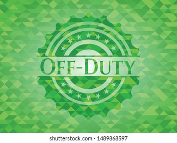 Off-Duty green mosaic emblem. Vector Illustration. Detailed.