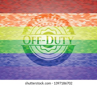 Off-Duty lgbt colors emblem. Vector Illustration. Mosaic.