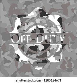 Off-Duty on grey camouflage texture