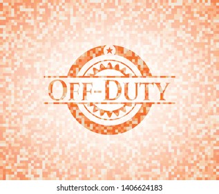 Off-Duty orange mosaic emblem with background