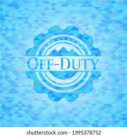 Off-Duty sky blue emblem with mosaic background