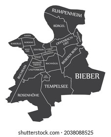 Offenbach City Map Germany DE labelled black illustration