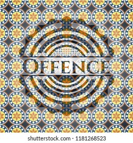 Offence arabic emblem background. Arabesque decoration.