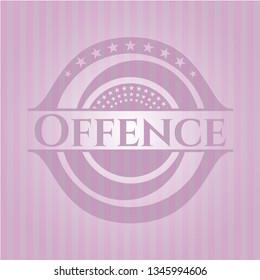 Offence badge with pink background