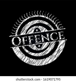 Offence chalkboard emblem on black board. Vector Illustration. Detailed.