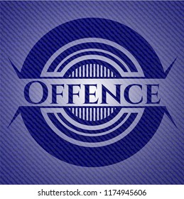 Offence emblem with denim high quality background