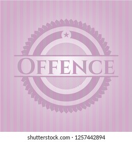 Offence pink emblem. Vintage.
