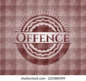 Offence red polygonal badge. Seamless.