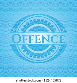 Offence water style badge. Vector Illustration. Detailed.