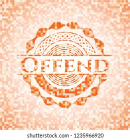 Offend abstract orange mosaic emblem