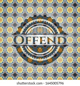 Offend arabesque style badge. arabic decoration.
